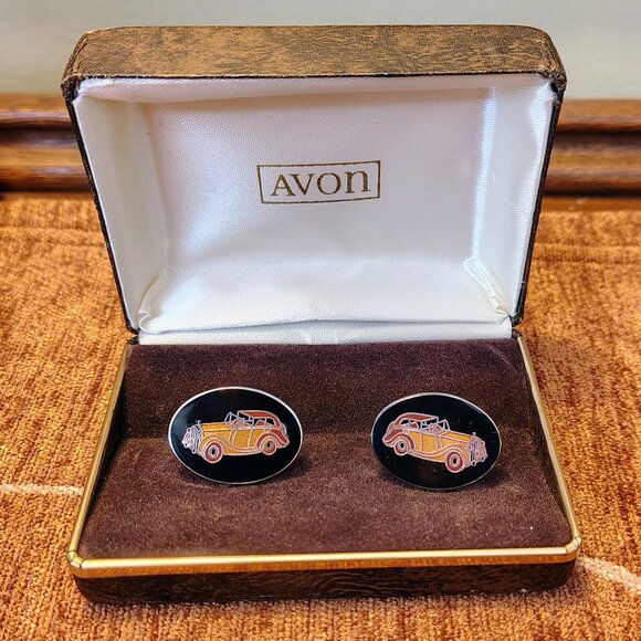 Vintage Avon Rolls Royce Signed Cufflinks MIB Cuff Links NIB - Picture 1 of 6